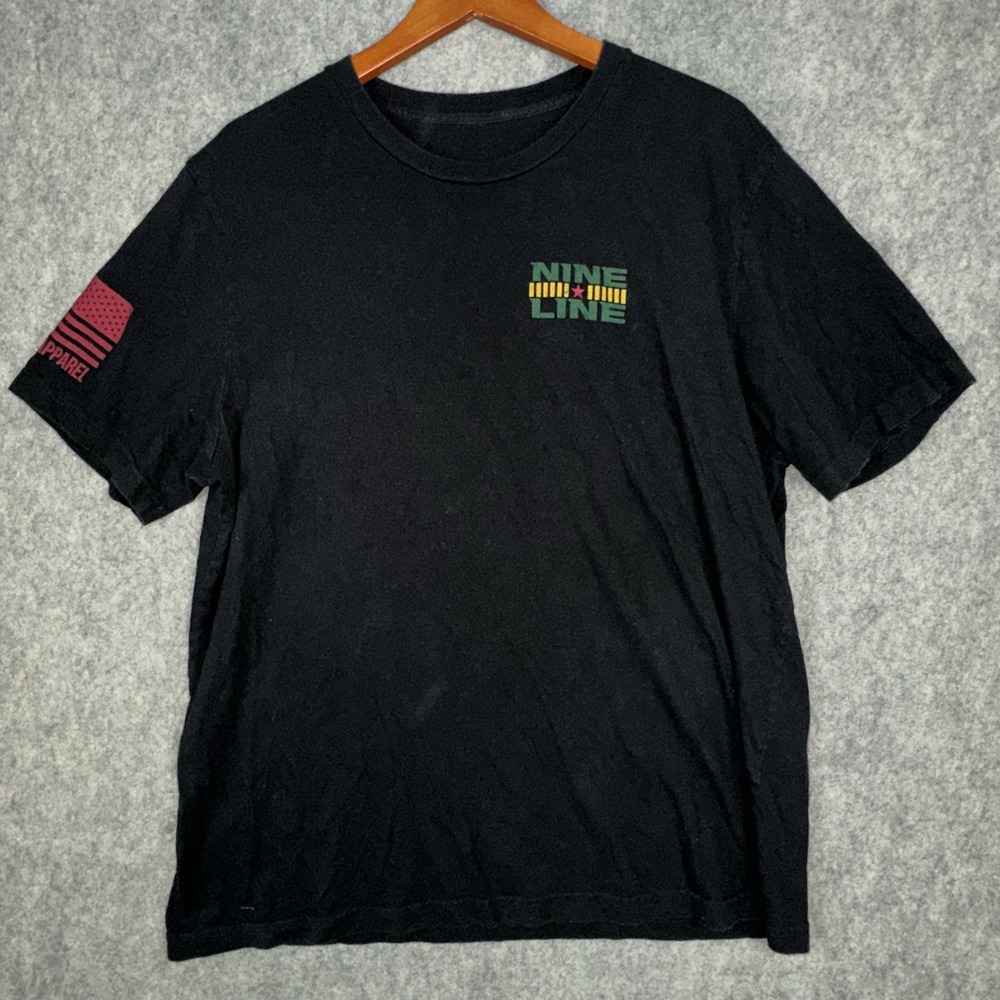 Nine Line Shirt Mens XL Black Short Sleeve Speak Freely Military Freedom USA